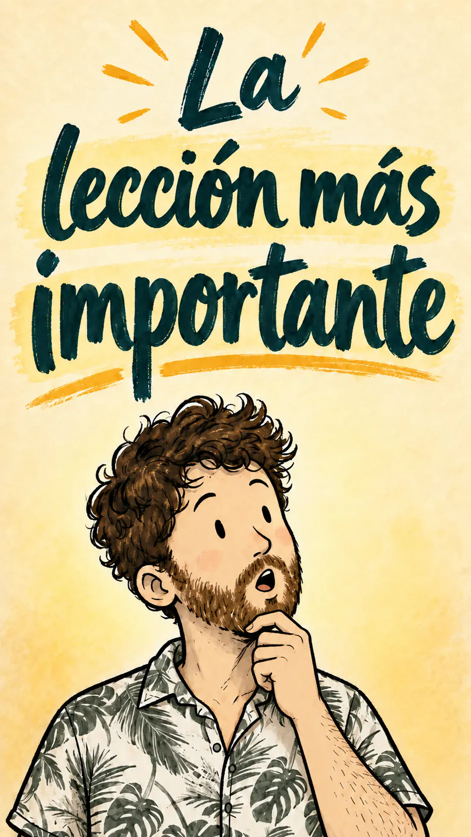 David entiende de repente algo, una fórmula matemática sobre él y el título «La lección más importante» abajo