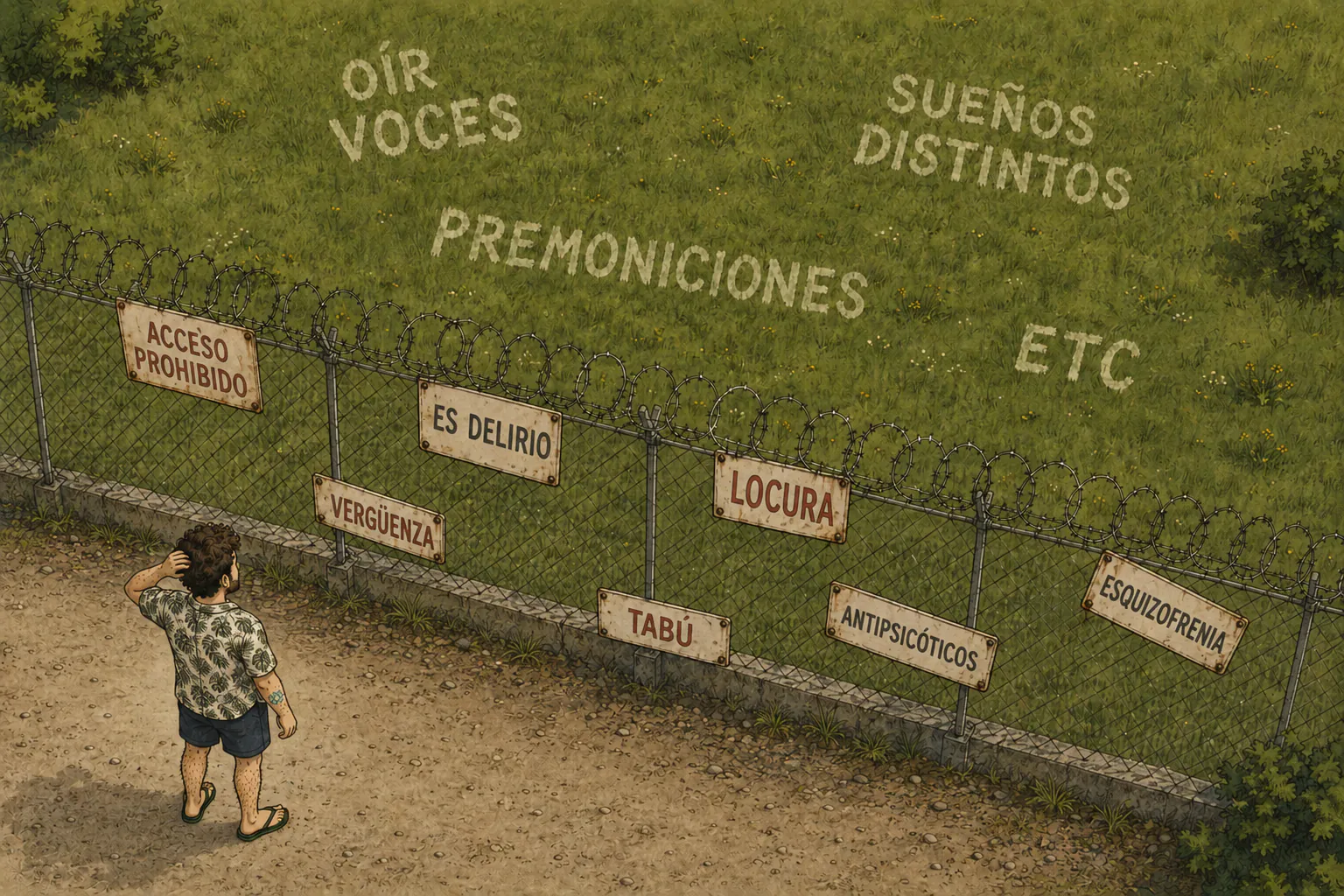 Ilustración sobre los tabúes y la vergüenza alrededor del fenómeno.