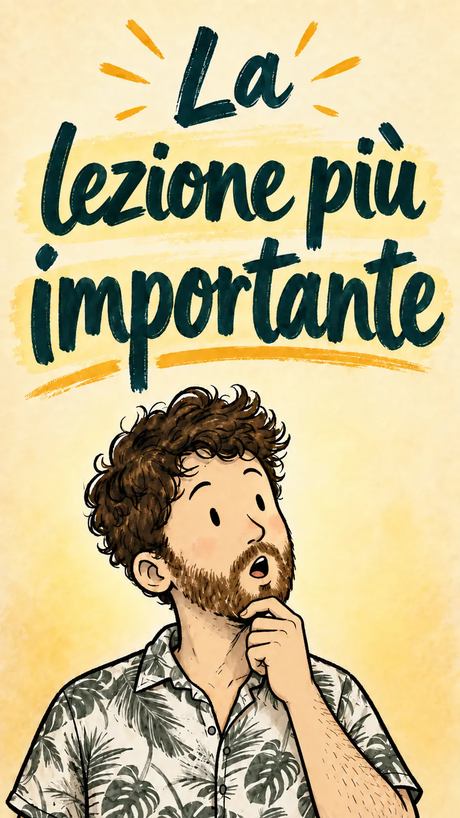 David capisce all'improvviso qualcosa, una formula matematica sopra di lui e il titolo « La lezione più importante » in basso