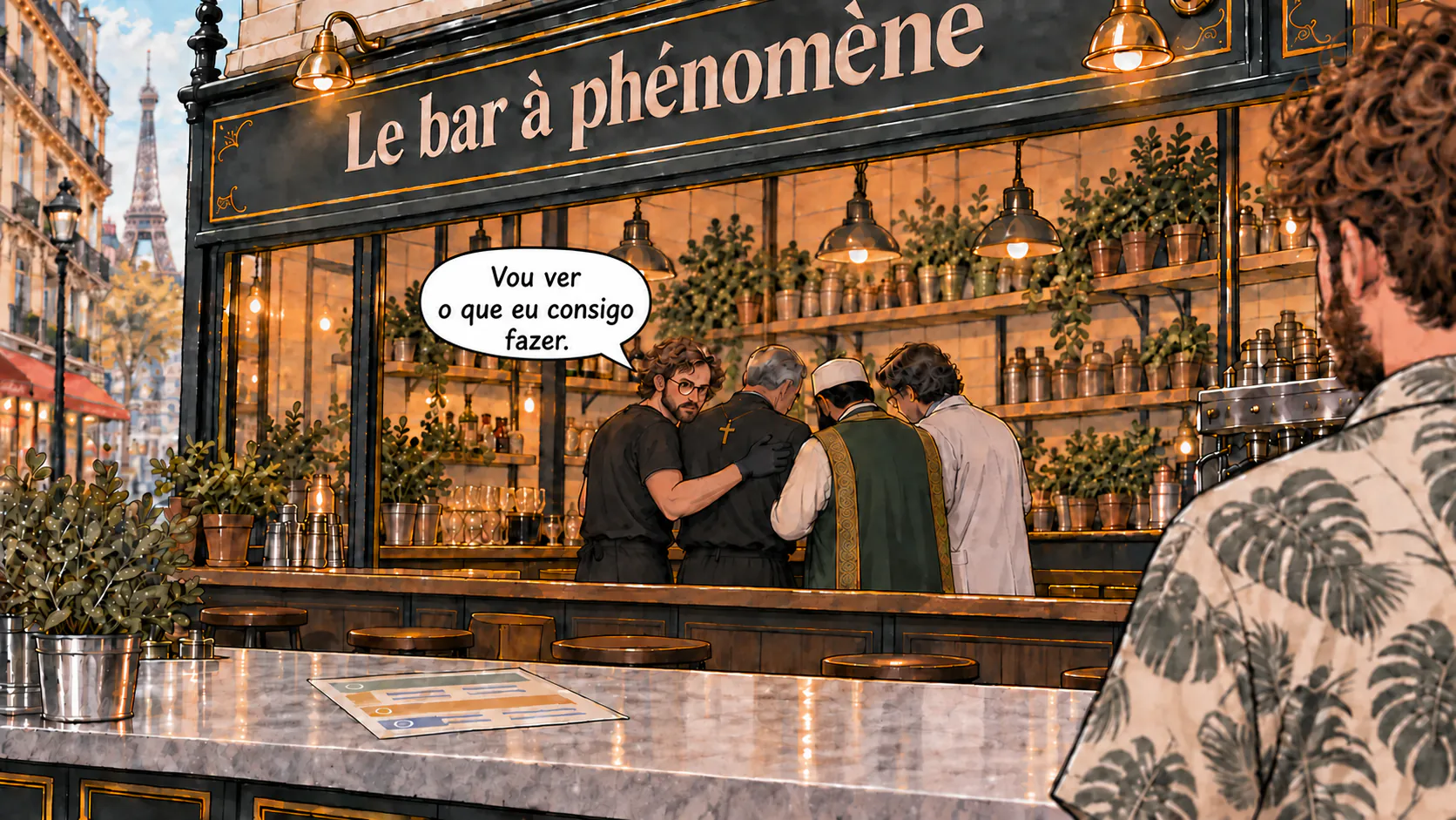 O teórico da conspiração responde depois de consultar os colegas no fundo do bar do fenômeno