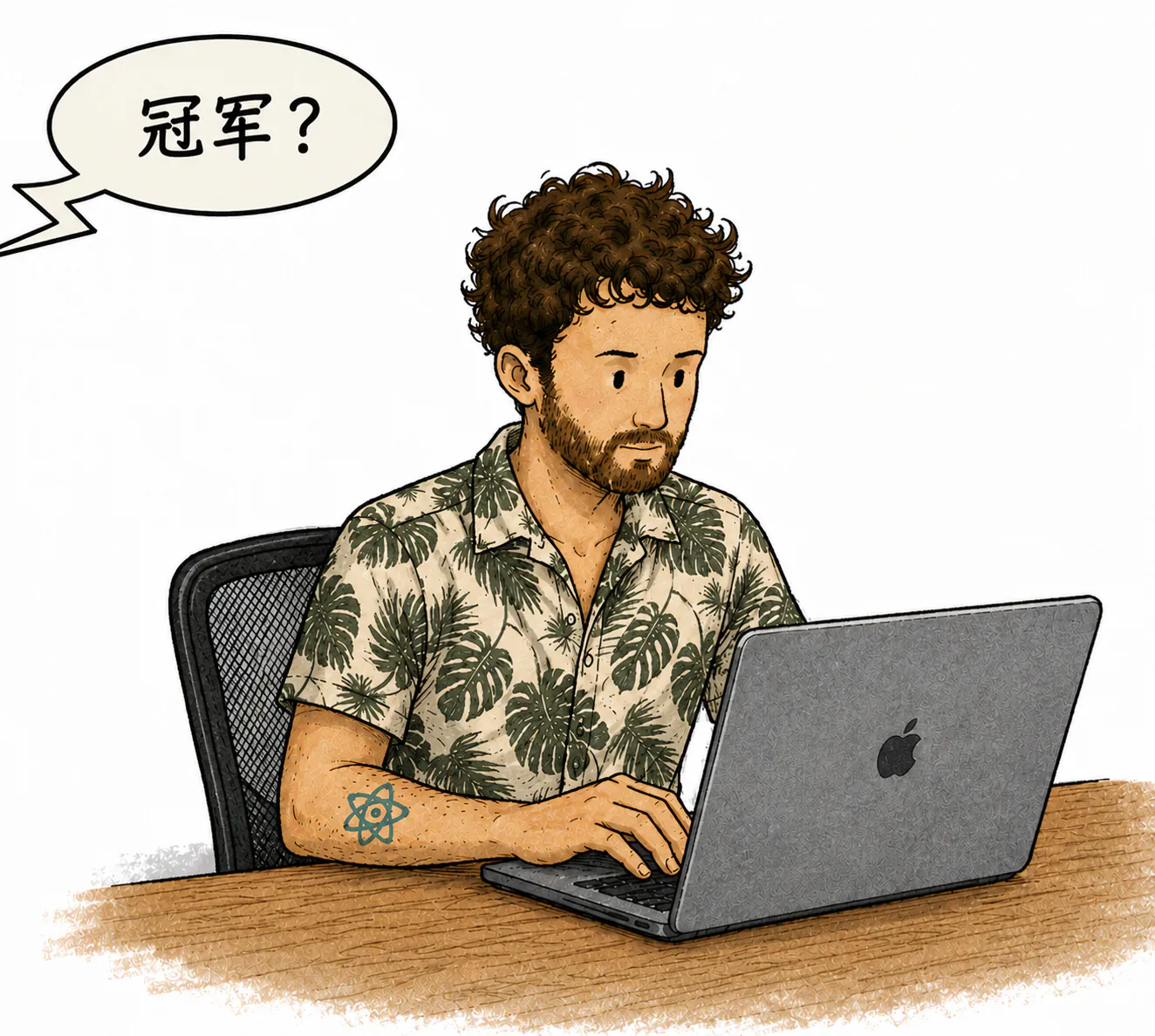 一张关于一种比词语乱炖更清晰的内在体验的插画