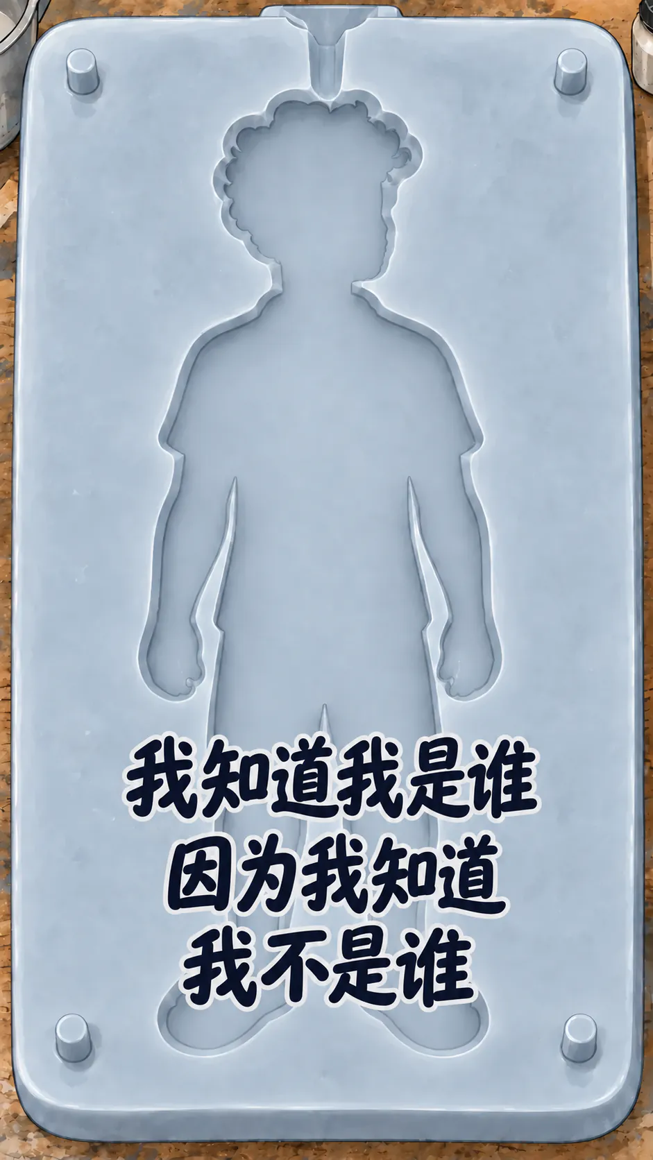 David 在思考，面前是一个关于他自己，以及那些不是他的东西的形象展示，上方标题和他的身份有关